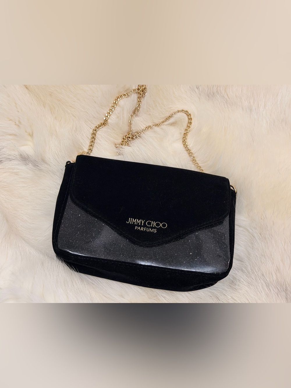 NEW Jimmy Choo Black Glitter Evening Bag Crossbody Jimmy Choo Beauty Parfums
